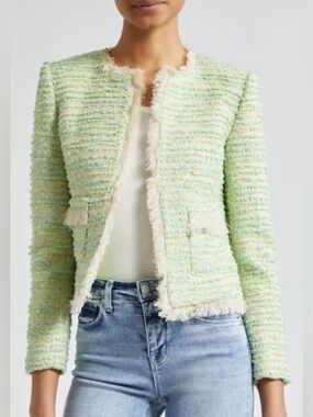 L'AGENCE  Angelina Fray Tweed Jacket